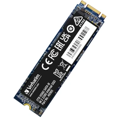 Image de Verbatim Vi560 S3 SSD, Disque SSD Interne avec Stockage de données 2 to, Solid State Drive SATA III M.2 2280 et Technologie NAND 3D, Noir, idéal pour Ordinateur Portable ultrabook