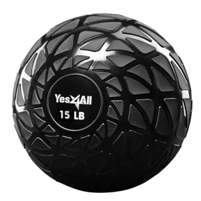Image de Yes4All A9Q1 Dynamic Slam Balls 6.8 kg, brillant, Medicine Ball rempli de sable, convient pour l&#039;entraînement et la musculation