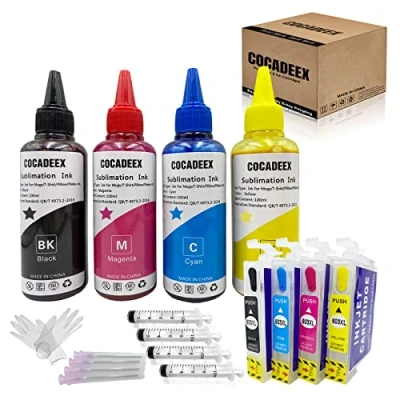 Image de COCADEEX 603XL Kit de recharge d&#039;encre sublimation compatible avec imprimante Ep Expression Home XP 2100 2105 3100 4105 4100 3105 Workforce WF 2830 2835 2850 2810