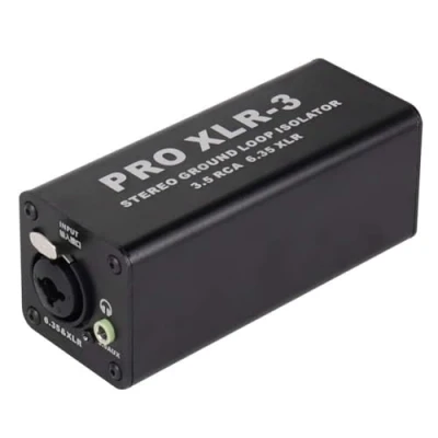 Image de Hduacuge Pro XLR 3 Isolateur de Boucle Terre Stéréo Professionnel 3,5 6,35 Filtre Bruit Audio Suppression pour PC Installation Facile