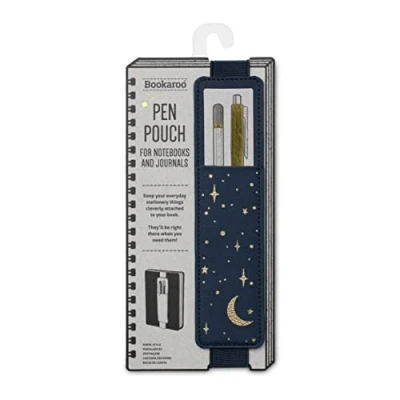 Image de IF Bookaroo Trousse à stylos Motif Lune et étoiles Bleu foncé/doré