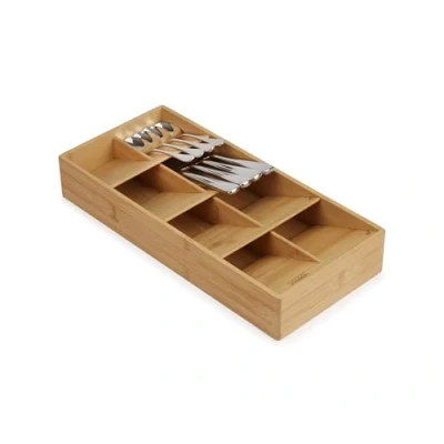 Image de Joseph DrawerStore Organisateur de tiroir à couverts compact, 5 compartiments, peut contenir plus 24 pièces Gris, Bamboo