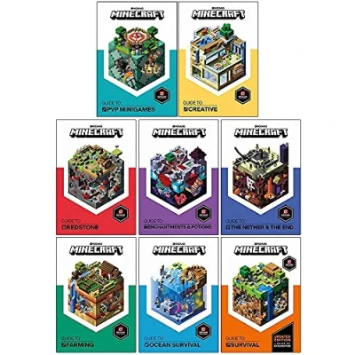 Image de Minecraft Guide Collection 8 Books Set (PVP Minigames, Creative, Redstone, Enchantments and Potions, Nether the End, Farming, Ocean Survival, to Survival)