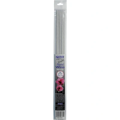 Image de PME FW128 Set de 50 Fils pour Fleurs, Métal, Blanc, 0.1 x 36 cmFW128