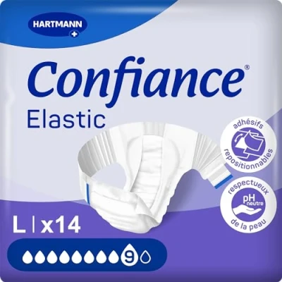 Image de Confiance Elastic 9 G Change complet hypoallergénique, avec ailes élastiques, incontinen