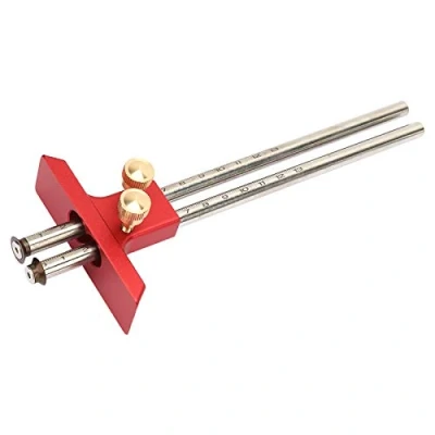 Image de Fafeicy outil de jauge à mortaise pour Le marquage du Bois, scribe en bois double tête règle scripteur menuiserie acier inoxydable menuisier