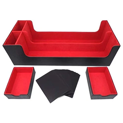 Image de docsmagic.de Premium 2 Row Trading Card Storage Box Black/Red + Trays &amp; Divider MTG PKM YGO Boîte de Rangement Noir/Rouge