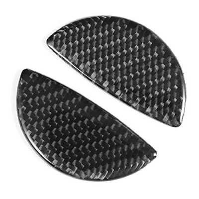Image de Aramox autocollant de poignée porte, 2pcs porte en fibre carbone couvercle intérieur garniture ajustement pour R55 / R56 R60