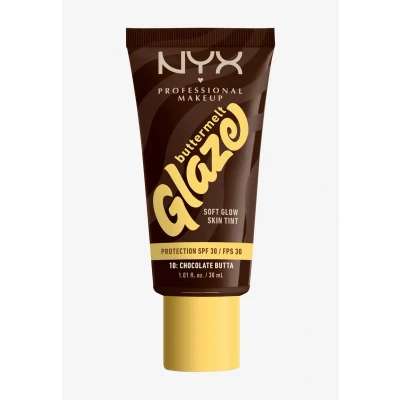 Image de NYX Professional Makeup Fond de Teint Hydratant SPF30 Tenue Longue Durée Jusqu&#039;à 12h 93% d&#039;Ingrédients Soin Formule Vegan Buttermelt Glaze Tint Teinte : Chocolate Butta 30ml