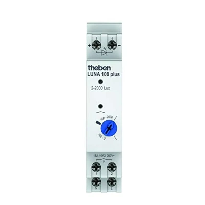 Image de Theben 1080910 LUNA 108 Plus AL Interrupteur crépusculaire analogique avec capteur de luminosité compris dans la livraison I Temporisation à l&#039;enclenchement et au déclenchement fixe