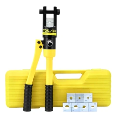 Image de QWORK® pince à sertir hydraulique,12t coffret de outil sertissage, avec 8 matrices sertissage 10 120 mm²