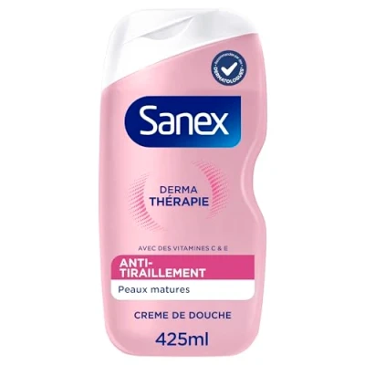 Image de SANEX Derma Thérapie Crème de douche anti tiraillements peaux matures Aide à réparer les squameuses et réduire Complexe d’acides aminés breveté 425ML