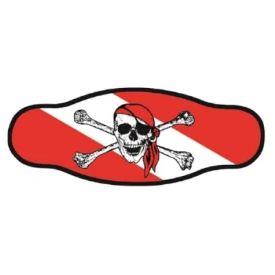 Image de Best Divers Sangle Masque en Néoprène, double feuille, Jolly Roger