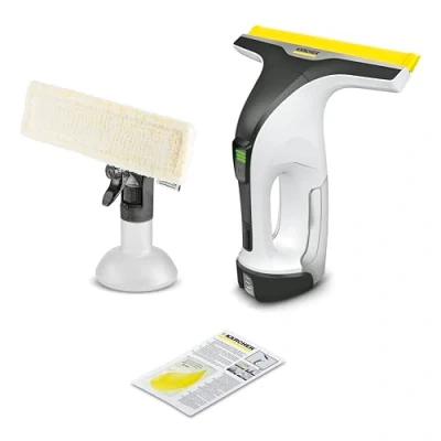 Image de Kärcher Nettoyeur de vitres WV 4 4Plus, utilisable avec la batterie 4/25, 150 ml, écran LED, vaporisateur supplémentaire couvercle en microfibre, nettoyant pour 20 sans