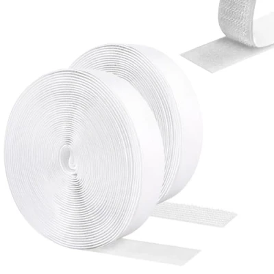 Image de Rouleau Scratch Autocollant,Scratch Autocollant Double Face,Scratch Pour Moustiquaire,Bande Adhésive,Ruban Autocollant,Bande Face Scratch,5M,Blanc