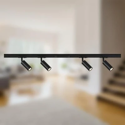 Image de Briloner Système de lampes LED sur rail 230 V, noir, 4 spots LED, longueur 1,5 m