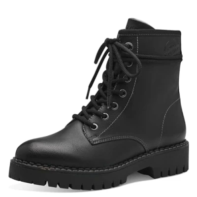 Image de s.Oliver Bottines Plates en Dentelle pour Femme 5 25213 41, Noir, 39 EU