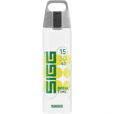 Image de SIGG Gourde Transparente Tritan Renew Total Clear ONE MyPlanet Break Time Tennis Convient Aux Boissons Gazeuses Lavage Au Lave Vaisselle Filtre À Fruits Étanche &amp; Légère Sans BPA 0,75L