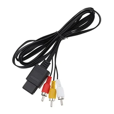 Image de EMSea Cordon de Câble Vidéo Composite AV Remplacement Compatible avec Nintendo 64 N64/ Gamecube/Snes Cordons Rechange