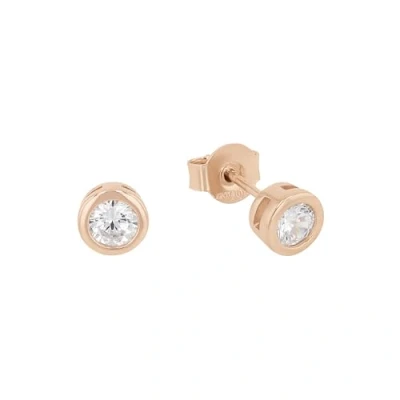 Image de s.Oliver Boucles d&#039;oreilles Rose goldcoloured, white, Femme, Taille: One Size, gold coloured, white