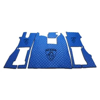 Image de KRAMTRUCK tapis de sol rembourré Compatible avec Scania R à partir 2017 voiture en caoutchouc les Siège passager ou rotatif (bleu)