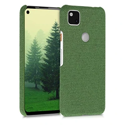 Image de kwmobile Coque Compatible avec Google Pixel 4a Housse de Protection en Tissu Textile Vert