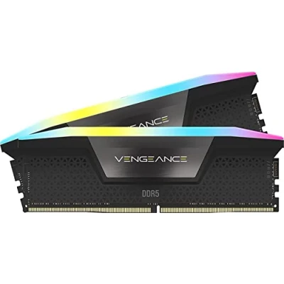 Image de CORSAIR VENGEANCE RGB DDR5 RAM 64Go (2x32Go) 6600MHz CL32 Intel XMP Compatible iCUE Mémoire d&#039;Ordinateur Noir (CMH64GX5M2B6600C32)