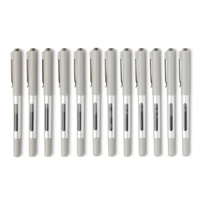 Image de Amazon Basics Lot de 12 Stylos à Bille Encre Liquide, Pointe Fine, 0,7mm, Noir