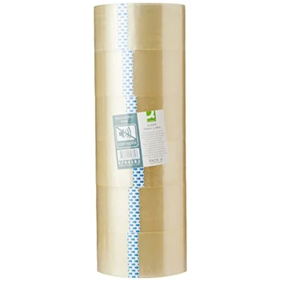 Image de Q Connect 937695 Ruban Adhésif Transparent Polypropylène Sans Solvant Recyclable Épaisseur 60 Microns 50 mm x 66 m Blanc