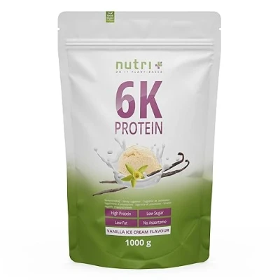 Image de Nutri Plus 6K Poudre de protéines végétaliennes Glace à la vanille sachet 1 kg 82% source végan complèxe protéique