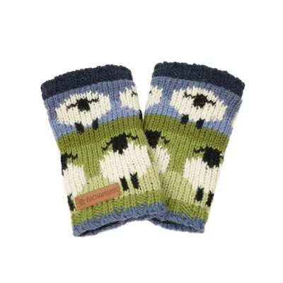 Image de Pachamama Chauffe mains en laine pour femme avec doublure polaire tricotée à la main, multicolore, taille unique, extra chaud, commerce équitable