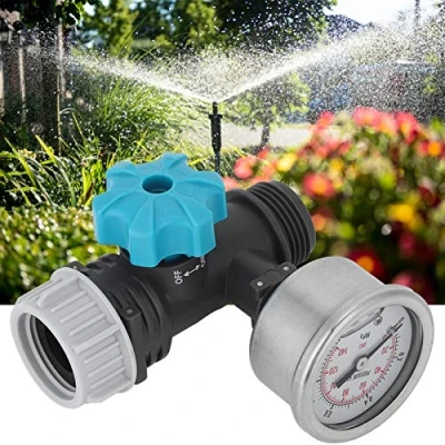 Image de Reducteur de Pression eau, Contrôleur d&#039;irrigation Jardin avec Manomètre Vanne réduction pour