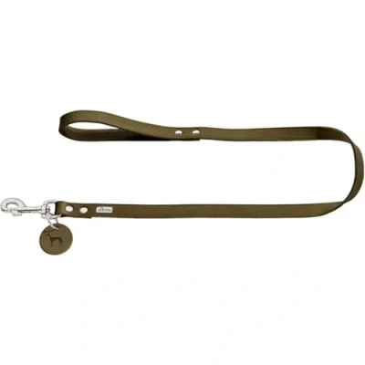 Image de HUNTER Laisse pour Chien en Cuir Simple résistant Souple avec dragonne Vert Olive 1,3 x 110 cm