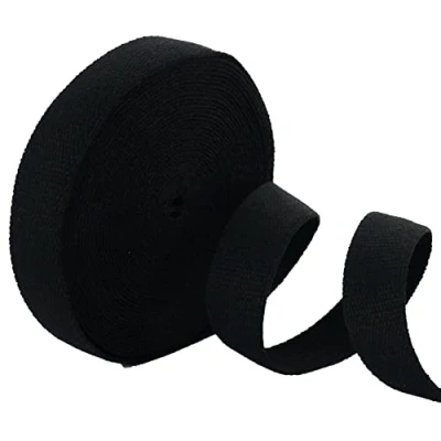 Image de Trimz Sangle en Coton, Noir, 25mm x 10m