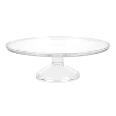 Image de Olympia CS013 Grande base de supportà gâteau en verre transparent avec bord relevé “ Facileà nettoyer et passe au lave vaisselle 300 x 95 mm