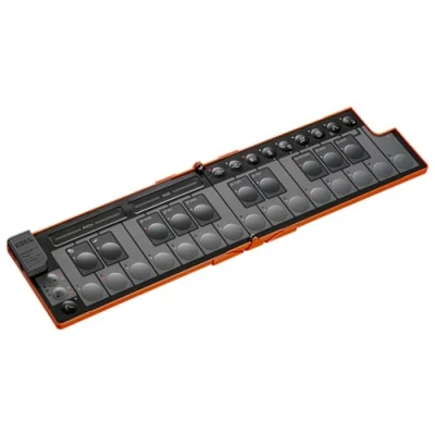 Image de Korg nanoKEY Fold Clavier contrôleur MIDI pliable à 25 touches avec USB C et TRS Lava Orange