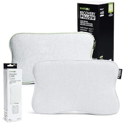 Image de BLACKROLL® Recovery Pillow en Set avec Housse Climate supplémentaire Oreiller orthopédique (Soutien de la Nuque) Mousse à mémoire Forme Viscose Made in Germany