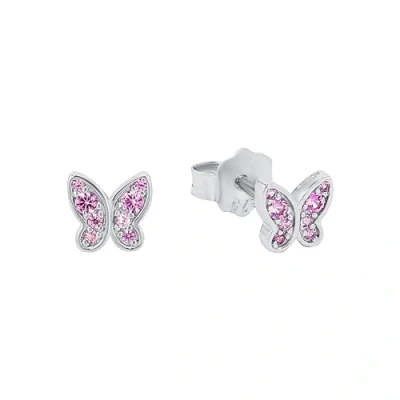 Image de s.Oliver boucles d&#039;oreilles à tige en argent sterling 925, pour enfants, avec zircone synthétique, 0,5 cm, argent, papillon, livré dans une boîte cadeau, 2036822
