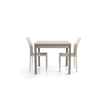 Image de Table carrée 90x90 Extensible à 180 cm ouvrant comme Un Livre en Finition Chêne Gris