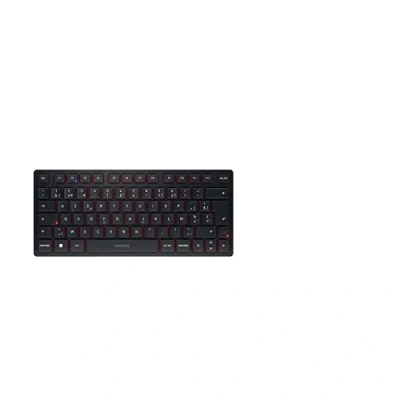 Image de CHERRY KW 9200 MINI,Clavier Compact Multi Appareils Jusquà 4 Appareils,Disposition Belge AZERTY,Bluetooth,2,4 GHz ou Filaire,Rech