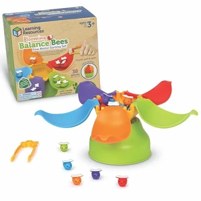 Image de Learning Resources Kit d&#039;abeilles équilibristes pour motricité Fine, activités préscolaire, d&#039;apprentissage, Montessori, durables, Jouets de tri, dès 3 Ans, LER3607, Multicolore, Medium