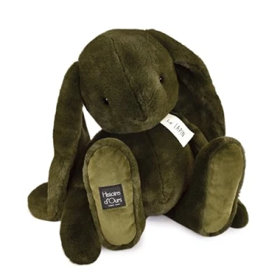 Image de HISTOIRE D&#039;OURS Grande Peluche LAPIN Collection LE Couleur Kaki Compagnon Douceur et Câlins Infinis 50 cm Idée Cadeau Inoubliable Pour Petits Grands Enfants HO3253