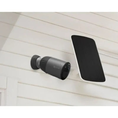 Image de EZVIZ Panneau Solaire d&#039;alimentation en Continu Caméra Surveillance sur Batterie comme BC1C CB8 HB8 BC1 CB3, IP65 Étanche, Montage Réglable avec Câble de 4 Mètres, D
