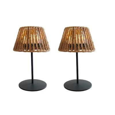 Image de Lot de 2 minis lampes table LED sans fil blanc dimmable TWINS RAFFY H23.5cm