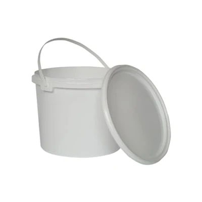 Image de Nipter Seau en Plastique de qualité Alimentaire avec Couvercle, Blanc, 100% recyclables, 5L x 5 pièces