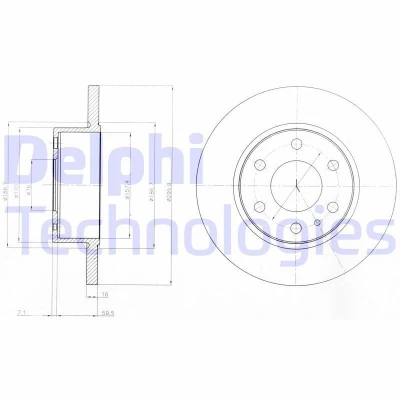 Image de DELPHI BG4164 Disque de frein 296 16 6 plein huilé non traité sans roulement roue, bague ABS IVECO: DAILY 4 Kasten/Kombi,