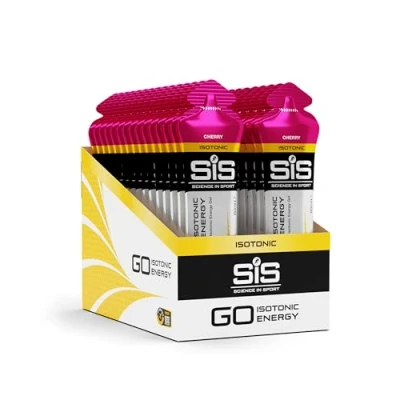 Image de Science in Sport GO Isotonic Energy Gel 30x60ml Cerise, Vegan Formule isotonique avec 22g de glucides, Alternative optimale aux boissons isotoniques