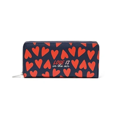 Image de Legami Portefeuille, What a Wallet, 20 x 10 cm, thème cœur, avec 3 Compartiments, 12 Cartes, 2 Grandes Poches pour Billets et Un Porte Monnaie zippé Femme, Taille Unique