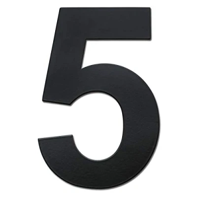 Image de Numéro de porte en acier inoxydable maison adhésif noir fabriqué SUS304 massif 3in/7.5cm(5)