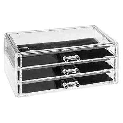 Image de 5 five simply smart Boite à bijoux 3 tiroirs 23,8 x 15,3 10,8 cm Polystyrène transparent